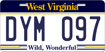 WV license plate DYM097