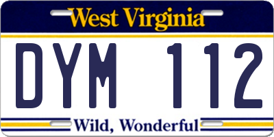 WV license plate DYM112