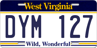 WV license plate DYM127