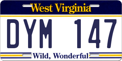 WV license plate DYM147