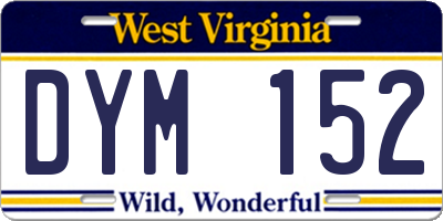WV license plate DYM152