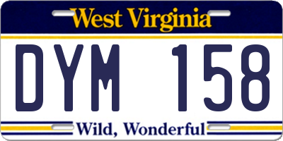WV license plate DYM158