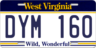 WV license plate DYM160