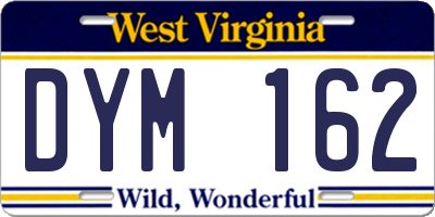 WV license plate DYM162