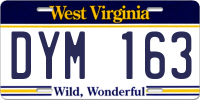 WV license plate DYM163