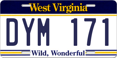 WV license plate DYM171