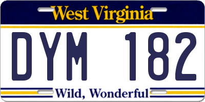 WV license plate DYM182