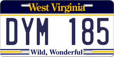 WV license plate DYM185