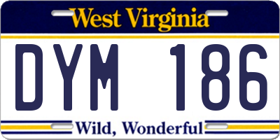 WV license plate DYM186