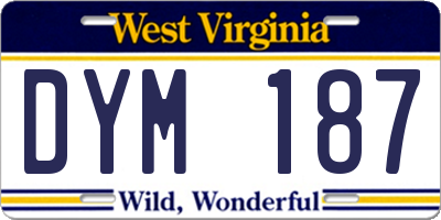 WV license plate DYM187