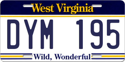 WV license plate DYM195