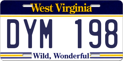 WV license plate DYM198