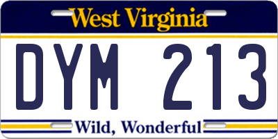 WV license plate DYM213