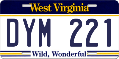 WV license plate DYM221