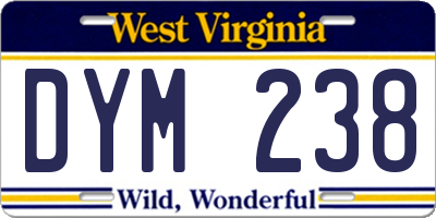 WV license plate DYM238