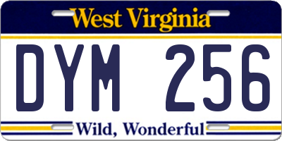 WV license plate DYM256