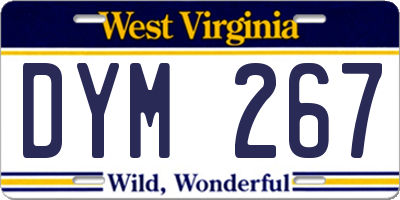 WV license plate DYM267