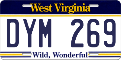 WV license plate DYM269