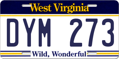 WV license plate DYM273