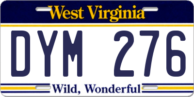 WV license plate DYM276
