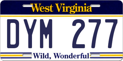 WV license plate DYM277