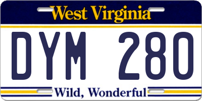 WV license plate DYM280