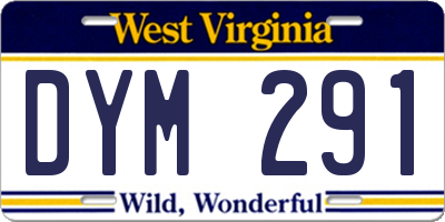 WV license plate DYM291