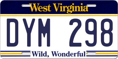 WV license plate DYM298