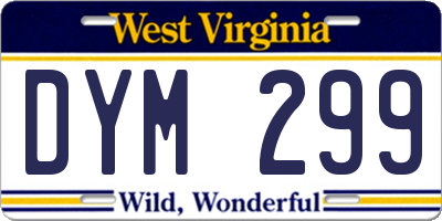 WV license plate DYM299