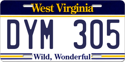 WV license plate DYM305