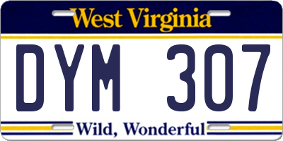 WV license plate DYM307