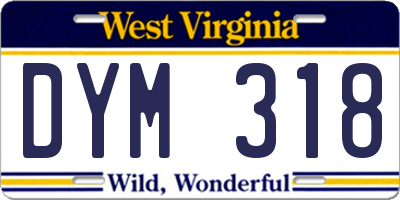 WV license plate DYM318