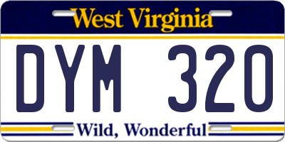 WV license plate DYM320