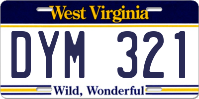 WV license plate DYM321