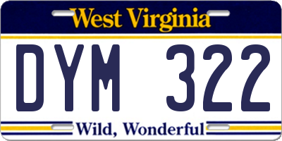 WV license plate DYM322