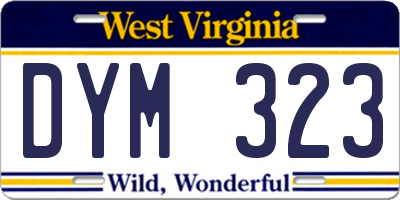 WV license plate DYM323