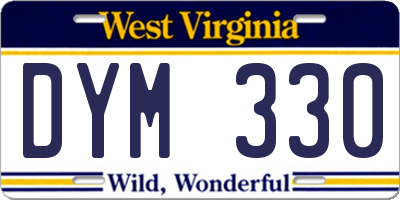 WV license plate DYM330