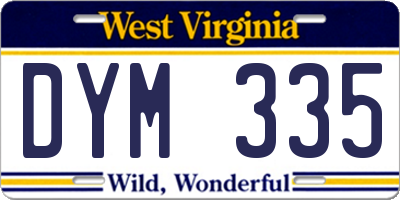 WV license plate DYM335
