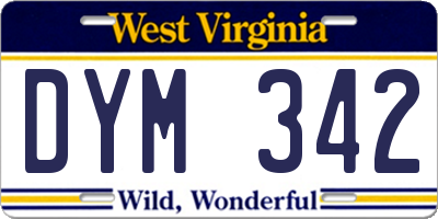 WV license plate DYM342