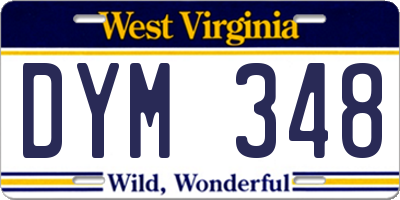 WV license plate DYM348