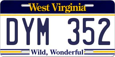 WV license plate DYM352