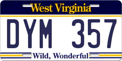 WV license plate DYM357