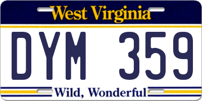 WV license plate DYM359