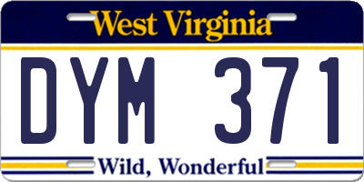 WV license plate DYM371