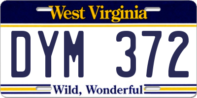 WV license plate DYM372