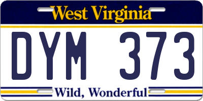 WV license plate DYM373