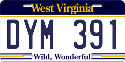 WV license plate DYM391