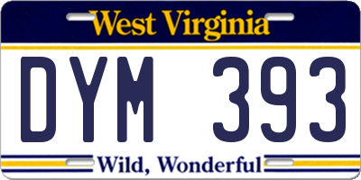 WV license plate DYM393