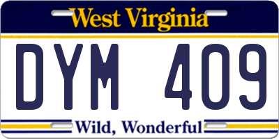 WV license plate DYM409