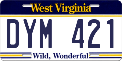 WV license plate DYM421